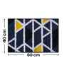 Blue Geomatric Microfibre 24X16 Inches Anti-Skid Bath Mat