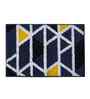 Blue Geomatric Microfibre 24X16 Inches Anti-Skid Bath Mat