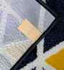 Blue Geomatric Microfibre 24X16 Inches Anti-Skid Bath Mat