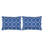 Blue Geometric 104 TC Cotton Queen Sized Bed Sheets with 2 Pillow Covers