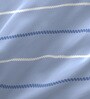 Blue Striped 104 TC Cotton Single Bed Sized Bed Sheets With 1 Pillow Cover