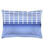 Blue Geometric 104 TC Cotton Single Bed Sized Bed Sheets With 1 Pillow Cover