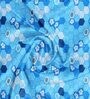 Blue Geometric 144 TC Cotton Queen Sized Bedsheet with 2 Pillow Covers