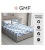Blue Geometric 144 TC Cotton Queen Sized Bed Sheets with 2 Pillow Covers
