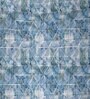 Blue Geometric 144 TC Cotton Queen Sized Bed Sheets with 2 Pillow Covers