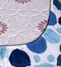 Blue Geometric 144 TC Cotton Single Fitted Bedsheet With 1 Pillow Cover