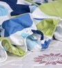 Blue Geometric 144 TC Cotton Single Fitted Bedsheet With 1 Pillow Cover