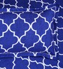 Blue Geometric 144 TC Glace Cotton Queen Sized Double Bedsheet with 2 Pillow Covers