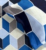 Blue Geometric 144 TC Microfiber Queen Sized Double Bedsheet with 2 Pillow Covers