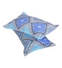 Blue Geometric 150 TC Glace Cotton Queen Sized Double Bedsheet with 2 Pillow Covers