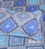 Blue Geometric 150 TC Glace Cotton Queen Sized Double Bedsheet with 2 Pillow Covers