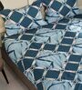 Blue Geometric 152 TC Microfiber Queen Sized Bed Sheets with 2 Pillow Covers