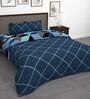 Blue Geometric 180 TC Microfiber 4 Pieces Bedding Set Arena Collection
