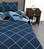 Blue Geometric 180 TC Microfiber 4 Pieces Bedding Set Arena Collection