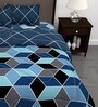 Blue Geometric 180 TC Microfiber 4 Pieces Bedding Set Arena Collection