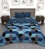 Blue Geometric 180 TC Microfiber 4 Pieces Bedding Set Arena Collection