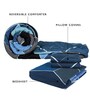 Blue Geometric 180 TC Microfiber 4 Pieces Bedding Set Arena Collection