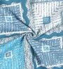 Blue Geometric 180 TC Microfiber Queen Size Bedsheet with 2 Pillow Covers