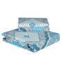 Blue Geometric 180 TC Microfiber Queen Size Bedsheet with 2 Pillow Covers
