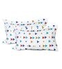 Blue Geometric 186 TC 100% Cotton King Sized Bed Sheets with 2 Pillow Covers