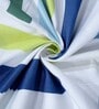 Blue Geometric 144 TC Microfiber Double Sized Bedsheet With 2 Pillow Covers