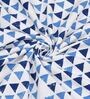 Blue Geometric 210 TC Cotton King Sized Bed Sheets with 2 Pillow Covers