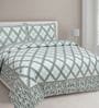 Blue Checkered 210 TC Cotton King Sized Bed Sheets with 2 Pillow Covers