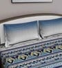 Blue Traditional 210 TC Cotton King Sized Bed Sheets with 2 Pillow Covers