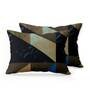Blue Geometric 210 TC Cotton Satin King Bedsheet With 2 Pillow Covers Artonic Collection