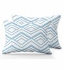 Blue Geometric 210 TC Cotton Super King Bedsheet with 2 Pillow Covers