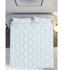 Blue Geometric 210 TC Cotton Super King Bedsheet with 2 Pillow Covers