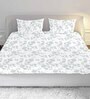 Blue Geometric 210 TC Cotton Super King Bedsheet with 2 Pillow Covers