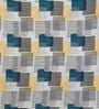 Blue Geometric 220 TC Cotton Blend Fitted Single Sized Bedsheet With 1 Pillow Cover