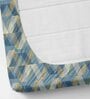 Blue Geometric 220 TC Cotton Blend Fitted Single Sized Bedsheet With 1 Pillow Cover