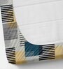 Blue Geometric 220 TC Cotton Blend Fitted Single Sized Bedsheet With 1 Pillow Cover