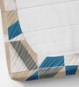 Blue Geometric 240 TC Cotton Blend Fitted King Sized Bedsheet With 2 Pillow Covers
