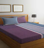 Blue Geometric 300 TC 100% Cotton Double Queen Bedsheet With 2 Pillow Covers