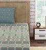 Blue Geometric 300 TC 100% Cotton Single Bed Sized Bed Sheets With 1 Pillow Cover
