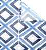 Blue Geometric 300 TC Cotton Blend King Size Double Bedsheet with 2 Pillow Covers