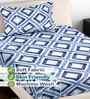 Blue Geometric 300 TC Cotton Blend Single Bedsheet with 1 Pillow Cover