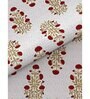Red Traditional 600 TC Cotton Double King Sized Bedsheet With 2 Pillow Covers
