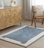 Blue Geometric Hand Tufted 6 Ft X 4 Ft  Dhurrie