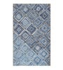 Blue Geometric Jute 3 ftx5 ft Hand Woven Carpet