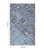 Blue Geometric Jute 3 ftx5 ft Hand Woven Carpet