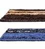 Chocolate Geometric Microfibre 23x15 Inches AntiSkid Bath Mat