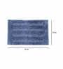 Blue Geometric Microfibre 24x16 Inches AntiSkid Bath Mat