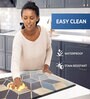 Blue Geometric Microfibre 30x18 Inches Anti Skid Door Mat