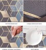 Blue Geometric Microfibre 30x18 Inches Anti Skid Door Mat