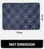 Blue Geometric Microfibre 30x18 Inches Anti Skid Door Mat