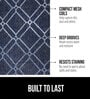 Blue Geometric Microfibre 30x18 Inches Anti Skid Door Mat